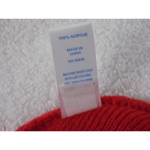 Winter cap hat beanie knit ski hat red Unisex One size Fits All NWOT - Picture 4 of 4